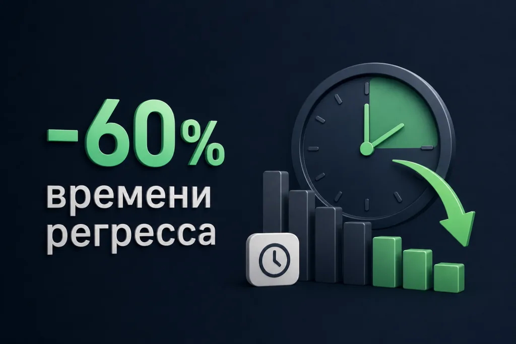 Достижение: -60% времени регресса