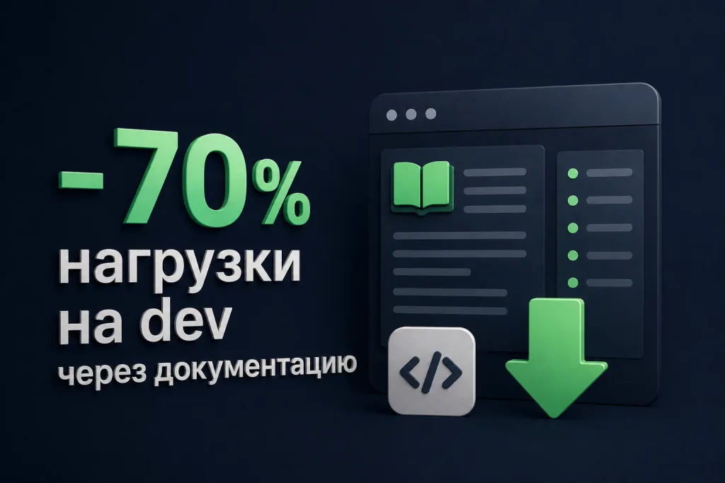 Достижение: -70% нагрузки через документацию